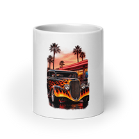 Neon Diner Flame Coupe Coffee Mug product mockup 3