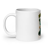 White 20 oz Monster Mugs 003 ceramic mug with handle on the left