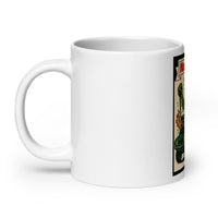 White 20 oz Monster Mugs 004 ceramic mug with handle on the left