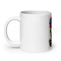 White 20 oz Monster Mugs 008 ceramic mug with handle on the left
