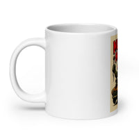 White 20 oz Monster Mugs 009 ceramic mug with handle on the left