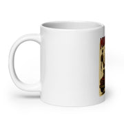 White 20 oz Monster Mugs 010 ceramic mug with handle on the left