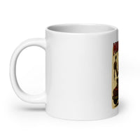 White 20 oz Monster Mugs 010 ceramic mug with handle on the left