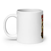 White 20 oz Monster Mugs 011 ceramic mug with handle on the left