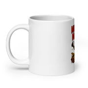 White 20 oz Monster Mugs 013 ceramic mug with handle on the left