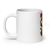 White 20 oz Monster Mugs 012 ceramic mug with handle on the left