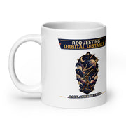 Requesting Orbital Distance astronaut mug, 20 oz handle on left