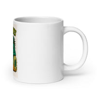 White 20 oz Monster Mugs 003 ceramic mug with handle on the right