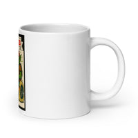 White 20 oz Monster Mugs 004 ceramic mug with handle on the right