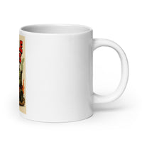 White 20 oz Monster Mugs 009 ceramic mug with handle on the right