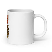 White 20 oz Monster Mugs 013 ceramic mug with handle on the right