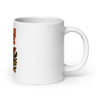 White 20 oz Monster Mugs 013 ceramic mug with handle on the right