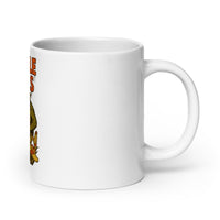 White 20 oz Monster Mugs 012 ceramic mug with handle on the right