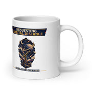 Requesting Orbital Distance astronaut mug, 20 oz handle on right