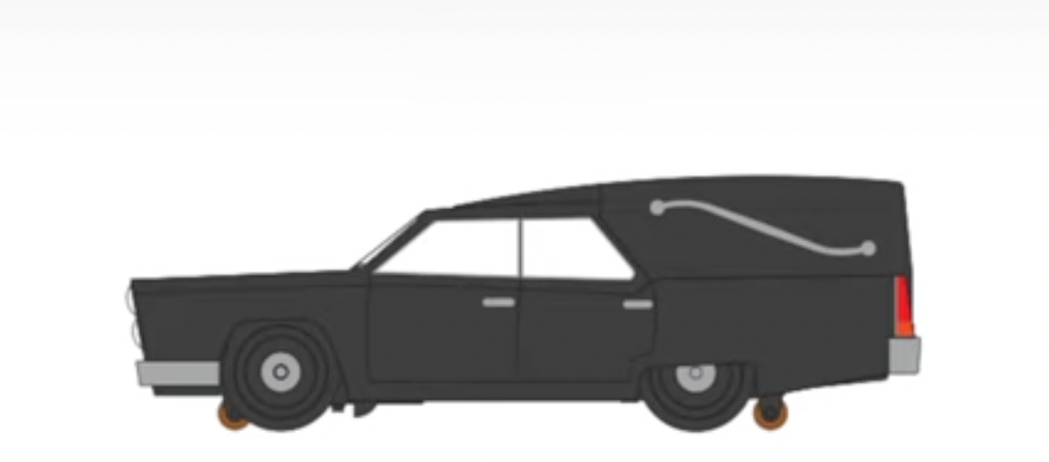 Bachmann O Scale E-Z Street Motorized Hearse - side illustration