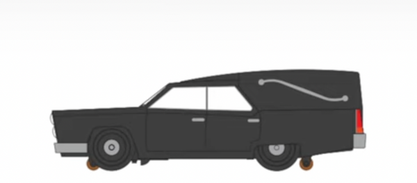 Bachmann O Scale E-Z Street Motorized Hearse - side illustration