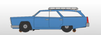 Bachmann O Scale E-Z Street Light Blue Motorized Station Wagon - side illustration