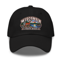 Wisconsin embroidered dad hat in Black