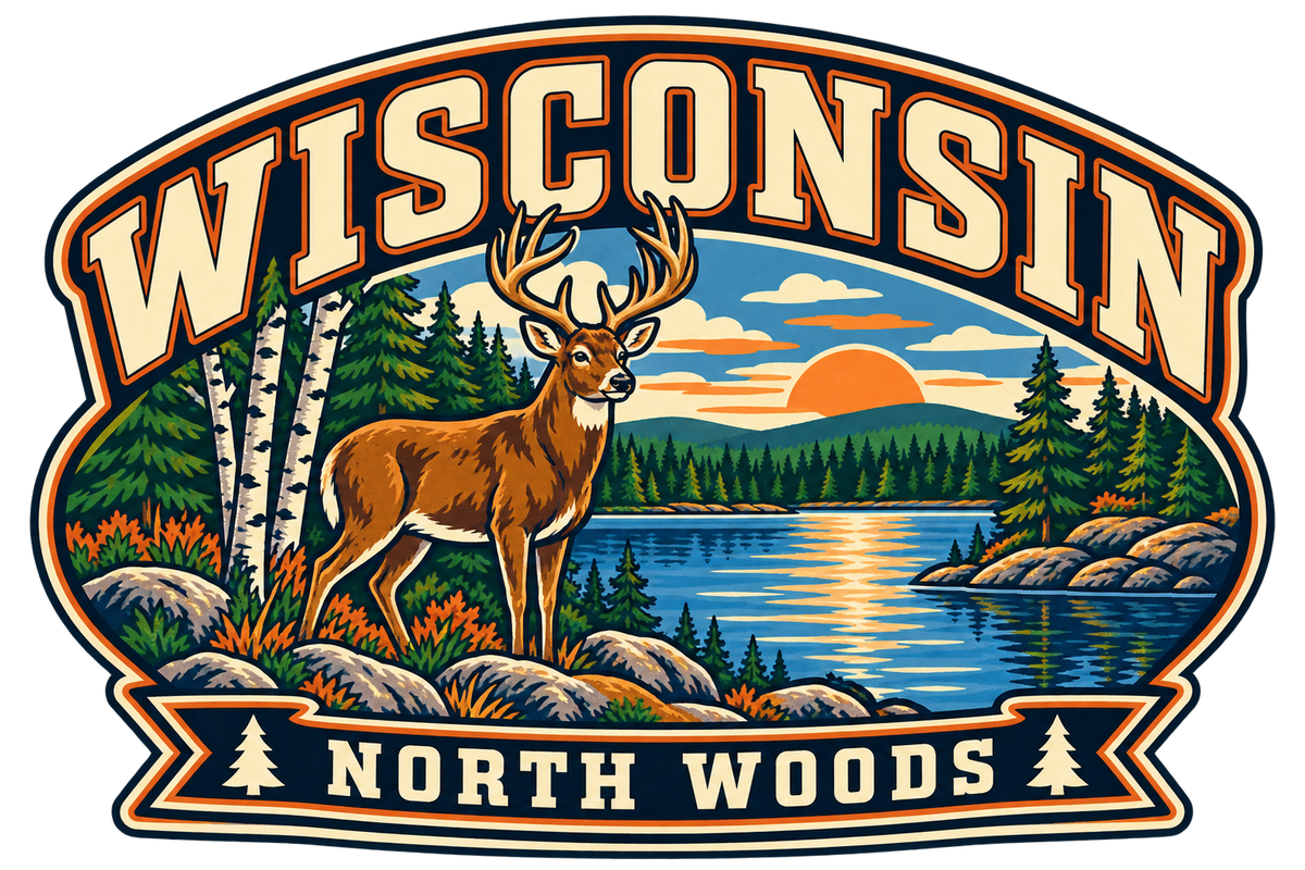 Wisconsin heritage badge embroidery artwork