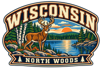 Wisconsin heritage badge embroidery artwork