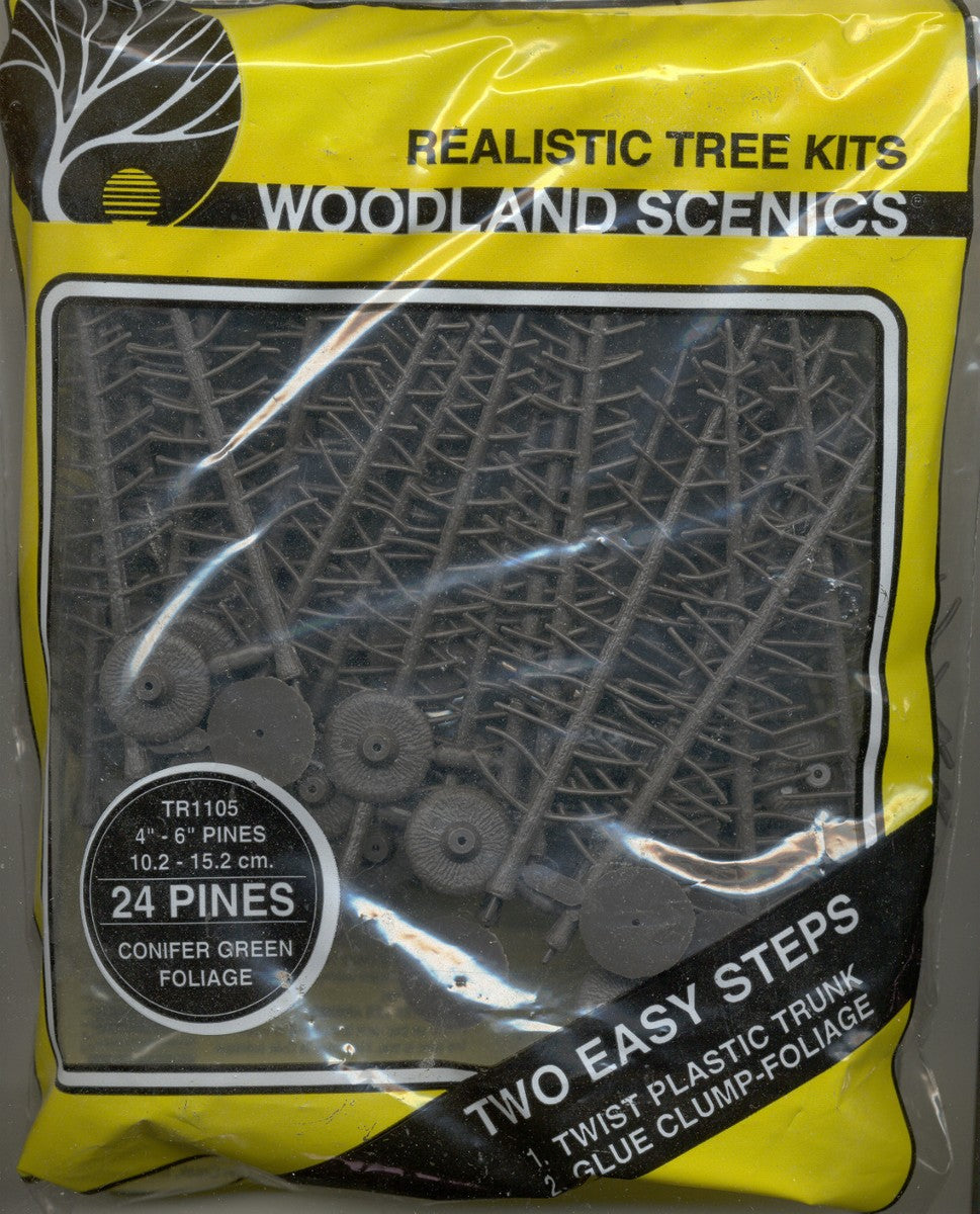 Woodland Scenics TR1105 Conifer Green realistic tree kit with 24 trees