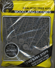 Woodland Scenics TR1105 Conifer Green realistic tree kit with 24 trees