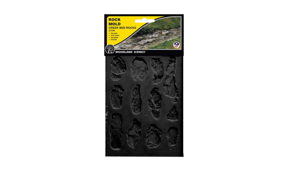 Woodland Scenics C1246 Creek Bed Rock Mold in retail packaging