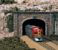 Woodland Scenics C1257 tunnel portal, painted layout example; locomotive, track and scenery not included