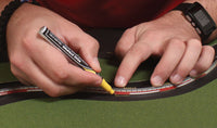 Woodland Scenics C1294 Flexi Edge guide demonstrated on a curved model road; marker and scenery not included.