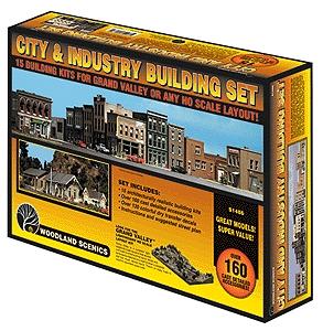 Woodland Scenics S1486 City & Industry Building Set - 15 HO Scale Kits - product image