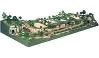 Woodland Scenics S1488 River Pass HO scenery kit - example landscaped layout; layout base and track sold separately