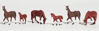 Woodland Scenics HO Scale Chestnut Horses Figure Set – A1842– product image