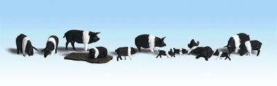Woodland Scenics A1864 Hampshire Pigs - HO Scale - product image