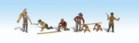 Woodland Scenics HO Scale Carpenter Crew, five hand-painted figures