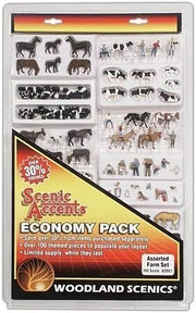 Woodland Scenics A2051 Economy Pack Assorted Farm Set - HO Scale - product image