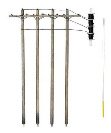 Woodland Scenics US2265 Wired Poles Single Crossbar - HO Scale - product image