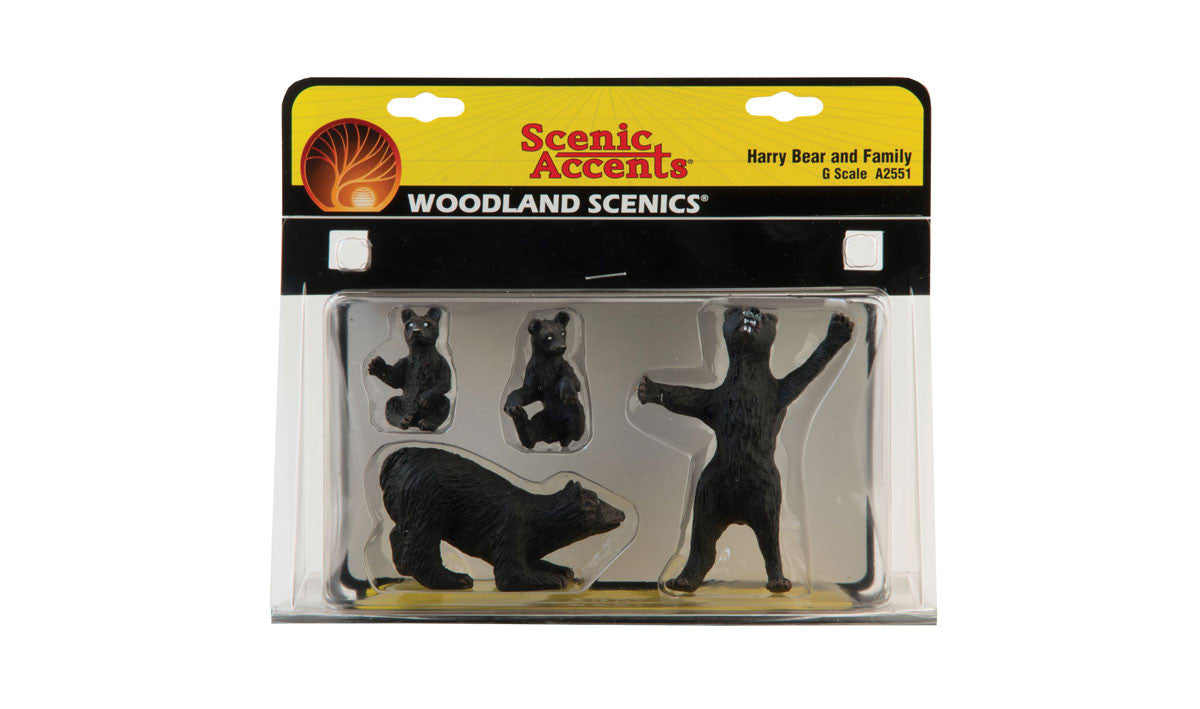 Woodland Scenics Harry Bear and Family G scale figures