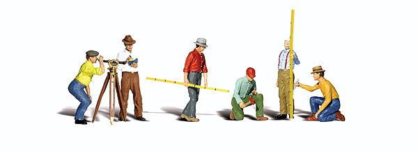 Woodland Scenics A2741 O scale Surveyors scenic figure and accessory set