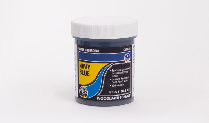 Woodland Scenics CW4531 Navy Blue Water Undercoat, 4 fl oz bottle