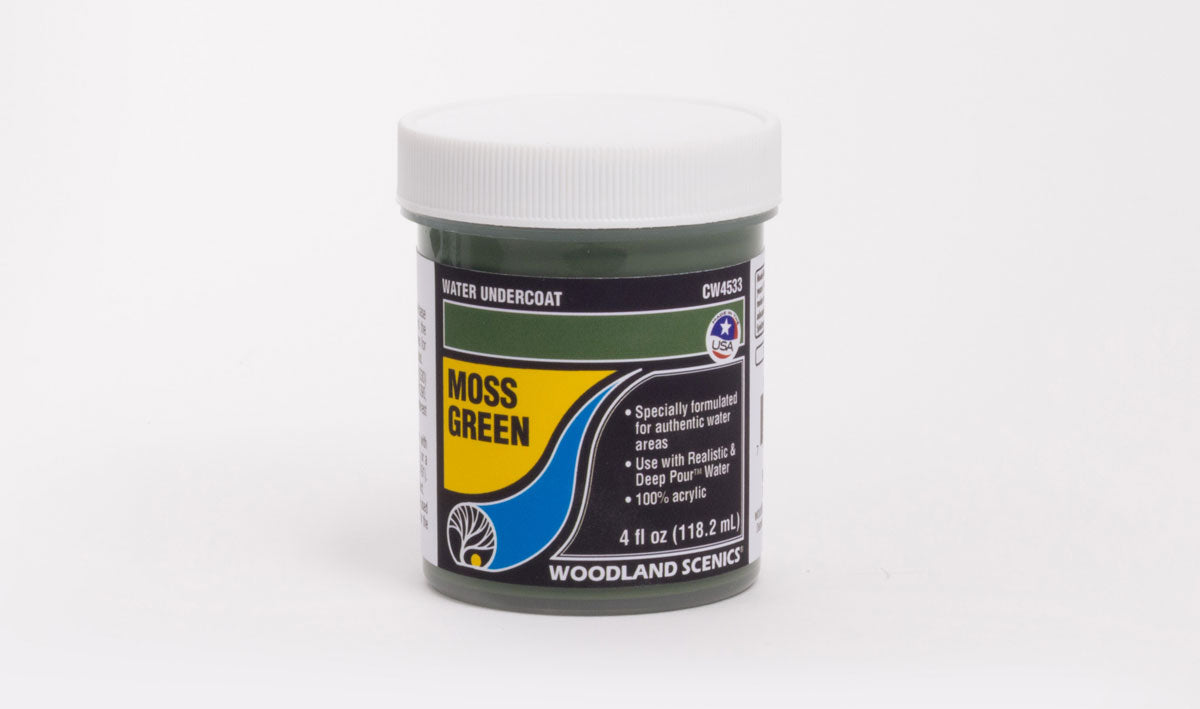 Woodland Scenics CW4533 Moss Green Water Undercoat, 4 fl oz bottle