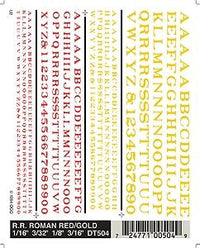 Woodland Scenics D504 Railroad Roman Red/Gold Dry Transfers - product image