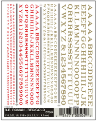 Woodland Scenics D504 Railroad Roman Red/Gold Dry Transfers - view 3