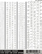 Woodland Scenics D506 Railroad Roman White Dry Transfers - product image