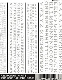 Woodland Scenics D506 Railroad Roman White Dry Transfers - product image
