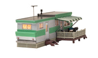 Woodland Scenics BR5060 Grillin and Chillin Trailer HO scale model, rear and deck view