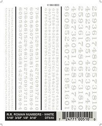 Woodland Scenics D510 Railroad Roman Numbers - White - product image