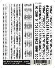 Woodland Scenics DT511 Railroad Gothic Numbers Black dry transfer sheet