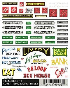 Woodland Scenics D553 Depot, REA & Advertising Signs - product image