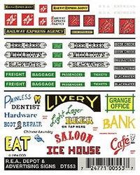 Woodland Scenics D553 Depot, REA & Advertising Signs - product image