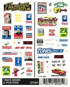 Woodland Scenics 1960s Signs and Posters D561